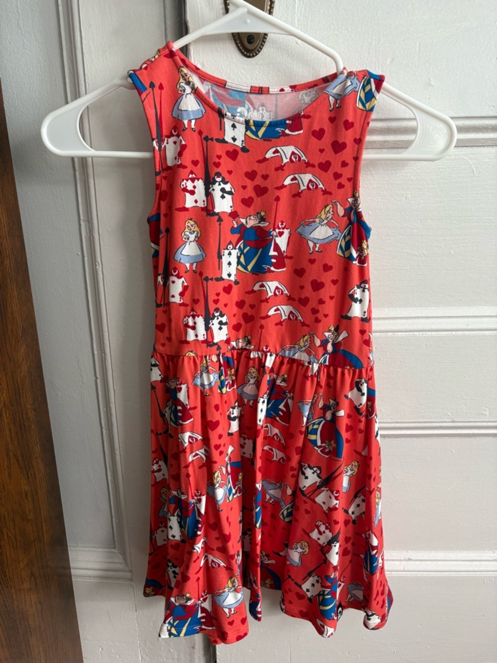 Rags to Raches Red Alice in Wonderland Print Sleeveless Dress